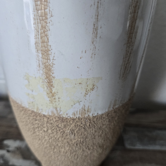 Hobby Lobby White and Tan Vase - Picture 6 of 6